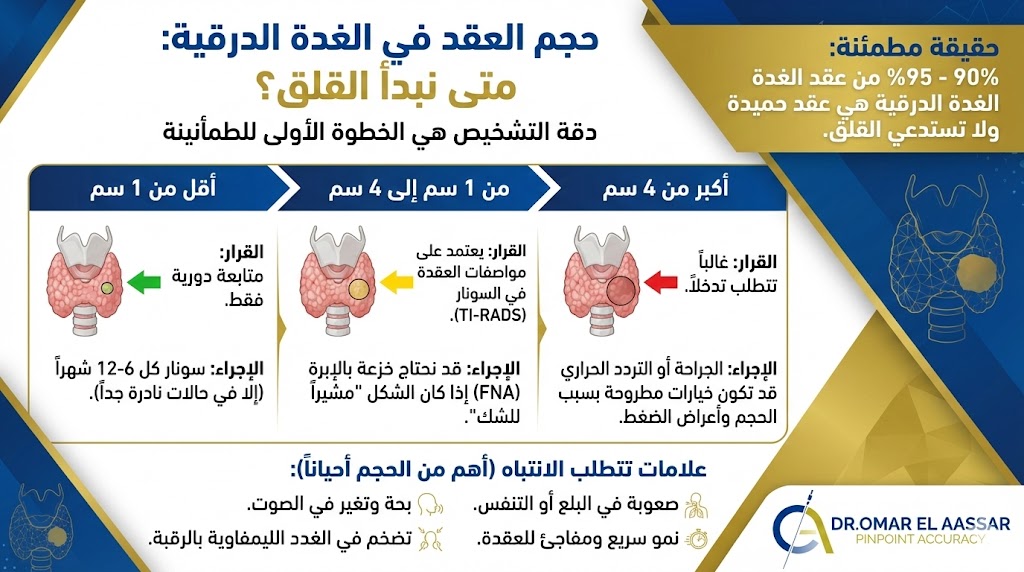 حجم العقد في الغدة الدرقية: متى نبدأ القلق؟